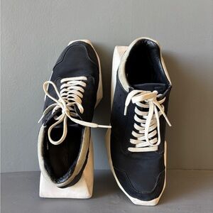 Rick Owens x Adidas Tech Runner Shoes 7 Mens Black/White